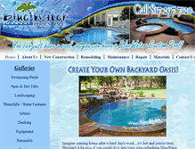 Tablet Screenshot of bluewatercustompool.com